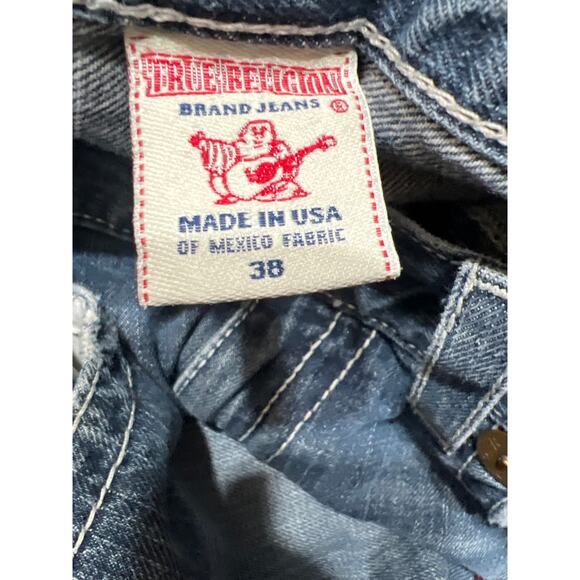 True Religion Vintage Mens Billy w/ Spiderweb Stitched Flap Pockets Size 38 - Picture 6 of 10